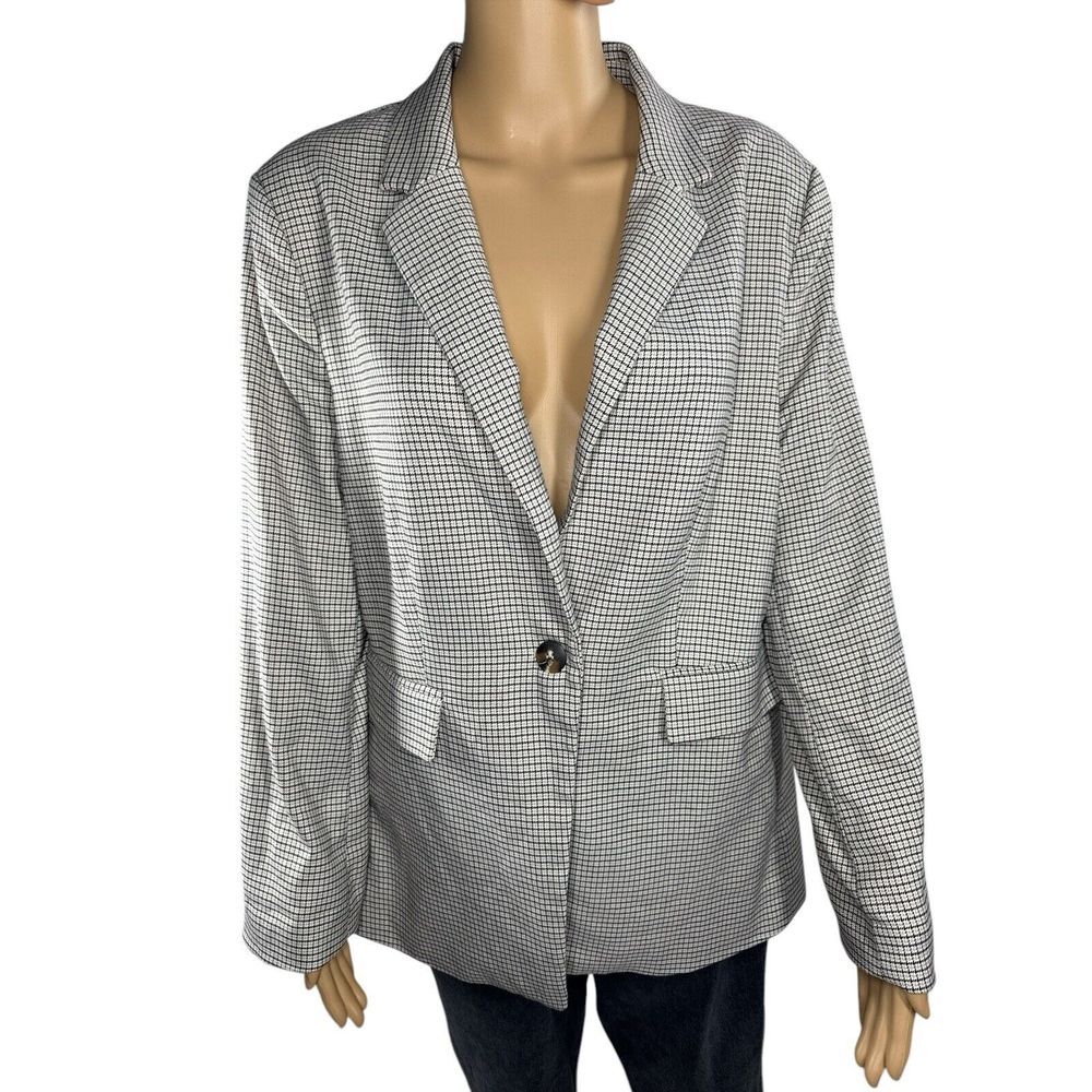 Sanctuary  Blazer Coat Size‎ Large Black Beige One Button Women